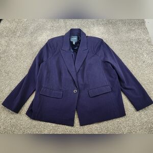 ModCloth Classic Button Blazer purple career casual  Women's 1X Cotton Blend